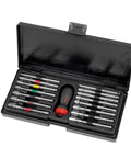 16 Piece Ratcheting Nutdriver Set With SAE And Metric Bits Featuring GearDriver Interchangeable Shafts And Handles for tight spaces