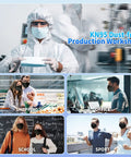 KN95 Face Mask 5 Ply Protection With 95 Percent Filtration For Daily Use Black 50 Pack in diverse settings: workshop, shopping, office, school, sport.