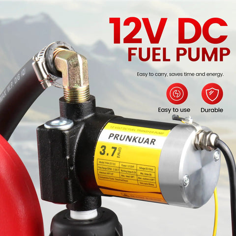 Close-up of 12V DC pump on Portable 60L Fuel Caddy With 12V DC Pump Self Priming Gas And Diesel Transfer Tank On Wheels