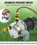 Automatic pressure switch on Beefy Three Quarter HP SUS304 Stainless Shallow Well Jet Pump 115V 18.5 GPM 131 Ft Head