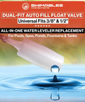 Auto Fill Float Valve Replacement Kit Three Eighths Inch To One Half Inch Adapter For Pool Water Levelers And Tank Fill Systems A 2 In 1 Solution For Pools Ponds And Water Tanks Compatible With Most Float Valves In Water Tanks And Pools Durable, white float valve for pools and tanks