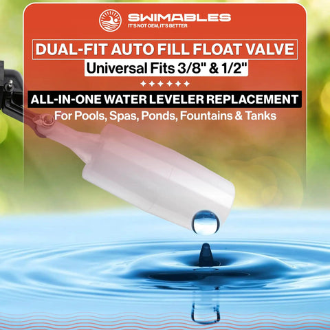 Auto Fill Float Valve Replacement Kit Three Eighths Inch To One Half Inch Adapter For Pool Water Levelers And Tank Fill Systems A 2 In 1 Solution For Pools Ponds And Water Tanks Compatible With Most Float Valves In Water Tanks And Pools Durable, white float valve for pools and tanks