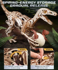 Self-Walking Dinosaur Toy Kit - 3D Wooden Puzzle And Mechanical Model For Adults And Teens, STEM DIY Craft Project, Educational Dino Collection, Wind-Up No Batteries, Perfect Gift For Birthday Or Holiday, spring-energy storage release
