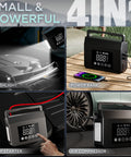 Image showing 4000A Jump Starter With Air Compressor, 12V Car Battery Charger, 150 PSI Tire Inflator, 15000mAh Power Bank, LED Flashlight in use