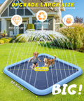 Extra Large 90.5 Inch Splash Pad For Kids And Dogs Oversized Backyard Water Play Mat Non Slip Safe Wading Pool Toy