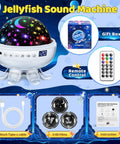 All In One Outdoor Speaker Sleep Sound Machine With Projector Star Light, 30 Soothing Sounds White Noise For Sleep shown with remote and films