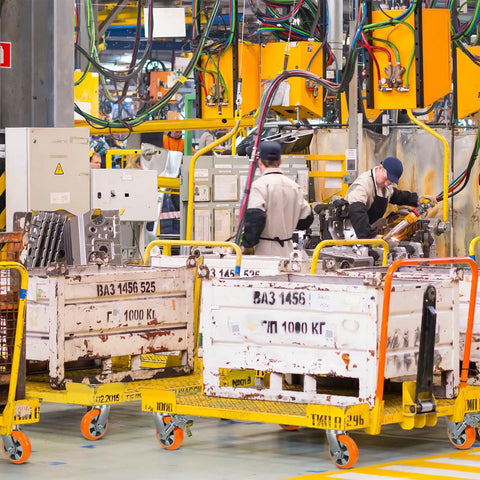 6X2 Inch Real Heavy Duty Casters Rolling Smooth As Butter On The Shop Floor, Kingpinless Crowned Polyurethane Tread With Solid Aluminum Core Wheel, Rust Proof Build Handles Massive 2500 Pound Loads Easy in use on heavy-duty carts.