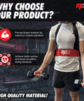 Person using Arm Blaster For Biceps And Triceps With Adjustable Straps, Bicep Curl Isolator And Elbow Fixer in gym setting