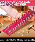 Hands using 51 In 1 Bolt Size Finder And Thread Checker For Metric And SAE Includes 32 Metric And 32 SAE Nut And Bolt Gauges