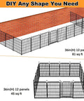 Tall Garden Fence 36 Inch High 10 Panel Heavy Duty Metal Dog Fence for Yard Outdoor Pet Playpen assembled in yard
