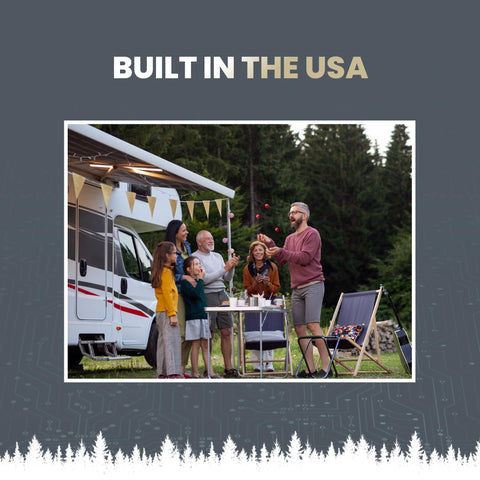 Family enjoying camping with Easy Start Breeze 399 Soft Starter For RV Air Conditioners With Installation Kit Compact Design