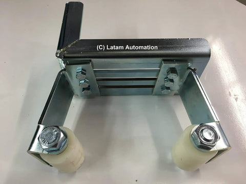 Hi Motions Adjustable Sliding Gate Roller Guide 269.2 made of metal with dual wheel design