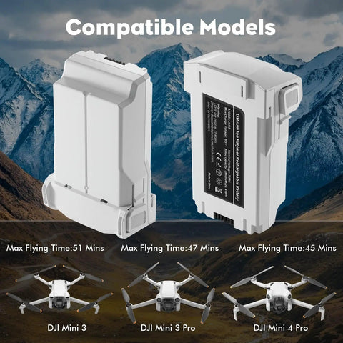 2-Pack 3850mAh Mini 3 Series Intelligent Flight Battery Plus With Bi-Directional Charging Hub, compatible with DJI Mini 4 Pro, Mini 3