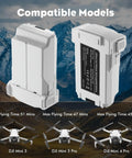 Two Intelligent Flight Battery Plus For Mini 4 Pro Mini 3 And Mini 3 Pro 3850mAh High Capacity Drone Battery displayed with drones.