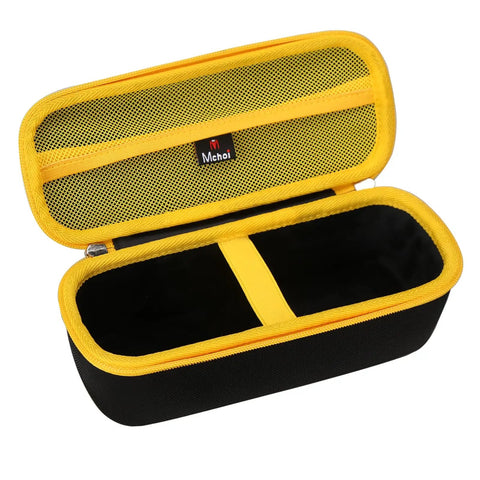 Built Dang Tough Hard Shell Case For Portable Tire Inflator And Air Compressor waterproof black and yellow storage case with mesh pocket.