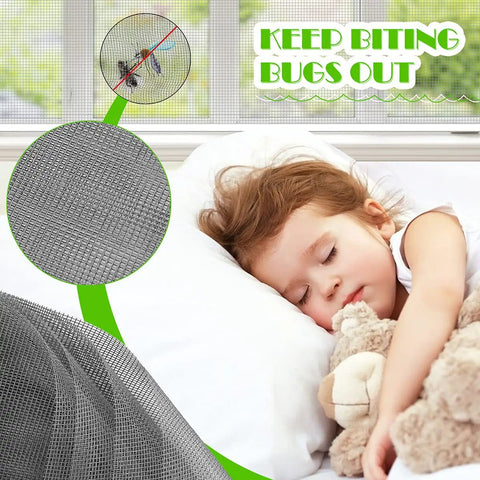 Adjustable DIY Magnetic Window Screen With Fine Fiberglass Mesh For 23 By 32 Inch Openings In White Window Frames With Grey Mesh Lightweight Durable Yet Breathable Easy To Install And Reusable Keeps Bugs Out While Letting Fresh Air In