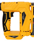Built Tough And Rock Solid 2In1 Cordless Brad Nailer And Narrow Crown Stapler For Fine Woodworking and DIY Hacks, compact yellow tool.
