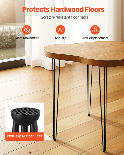 Table with Hairpin Table Legs 34 Inch Black Set Of 4 Beefy Heavy Duty Desk Legs With 880 Lbs Total Load Capacity 220 Lbs Each.