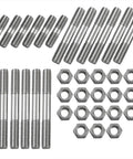 Heavy Duty 18 Piece Stainless Steel Double End Studs And Nuts Set Featuring M8 X30 X50 X70mm Sizes in various sizes and shapes.