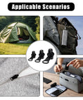 Universal Zipper Repair Kit 9 Pack With Small Medium Large Sliders And Three Zipper Pulls Per Size For Jackets Backpacks Coats Tents Luggage And Bags Black Durable Metal Pulls Included For Easy Replacement On Gear shown in use on tent, bag, jacket, and pouch.