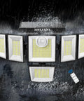 6 Head Solar Motion Sensor Flood Light Outdoor Wall Light 3200Lm 496 LEDs 3 Modes IP65 Waterproof in rain