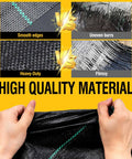 Comparison of 3ftx50ft Heavy Duty Weed Barrier Landscape Fabric showing smooth edges and durability against a flimsy competitor