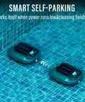 Cordless Robotic Pool Cleaner With Dual Motors Delivers Strong Suction Smart Self Parking LED Indicator Pool Vacuum For Above Ground Flat Pools Up To 900 Sq Ft Gray in pool