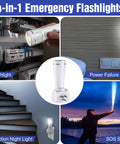 4 In 1 LED Emergency Light For Home Power Outages Plug In Night Light With Motion Sensor Rechargeable Battery