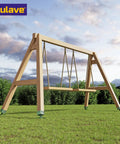 Wooden swing set with Stainless Steel Swing Set Anchor Leveling Kit For 4x4 Wood Posts Actual Size 3.5x3.5 in a garden