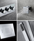 Fresh Concealed Led Rgb Shower System With Glossy Chrome Finish Eighty By Sixty Centimeter Rainhead Handheld Sprayer Four Way Body Jets Solid Brass Tub Spout Zero Hassle Setup Killer Water Pressure controls and shower fixtures.