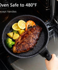 Ceramic Pots And Pans Set With Detachable Handle For Easy Cleanup Nonstick Cookware That Is PFAS Free PFOA Free PTFE Free