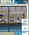Magnetic Garage Door Screen For 1 Car Garage 9x7 Feet Double Door Mesh With 36 Magnets Fits Doors Up To 110 By 84 Inches Black