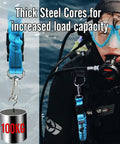 Scuba Diving Spring Clip Lanyard With Thick Stainless Steel Spring Coil And Quick Release Buckle in use by diver, 100kg load