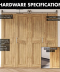 Beefy 60 Inch Brushed Nickel Top Mount Bi Folding Sliding Barn Door Hardware Kit For Four Doors Heavy Duty And Quiet Operation