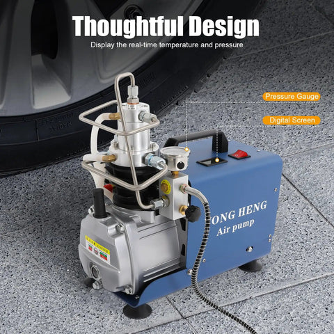 Heavy Duty 4500 Psi High Pressure Air Compressor Pump Electric Pcp Airgun Charger Dual Cooling System Robust Copper Steel Build For Tire Inflation Leak Detection And Pressure Testing