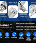 Front view: SINOCMP 10-piece hydraulic test connector tee fittings kit, carbon steel with G1/4 threads