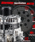 2.4L Honda Accord Alternator Drop-In Replacement 2014 2015 2016 2017 12V 110Amp CW New, Stable Output, OE 31100-5A2-A02