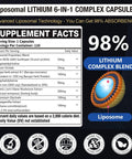 Supplement facts of Lithium Orotate 20 Mg Complex Capsules With Magnesium Glycinate And Ashwagandha For Brain Health, 120 Capsules