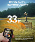 Phone Gimbal Stabilizer With AI Tracking And Detachable One Point Four Inch Touchscreen Remote in outdoor setting