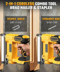 Heavy Duty Cordless 2 In 1 Nail Gun And Staple Gun For Quick Home Fixes Hella Reliable Brad Nailer with staple and straight nail options.