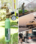 2 Pack Inline RV Water Filters Hey Folks These Rad Carbon Filters For Trailers And Rigs Will Banish Chlorine And Gunk From Your Tap Certified Nsf Ansi 42 seen with water filter connected to RV hose