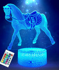 Lit 3D Horse Night Light For Kids With Remote And Smart Touch Control 16 Color Changing Dimmable LED Lamp glowing blue