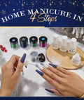 Hands applying glitter powder from Dope Dip Powder Nail Kit With 20 Color Changing Glitter Powders And Full Liquid Set Base Coat Top Coat Activator Brush Saver For French Manicure DIY Salon At Home.