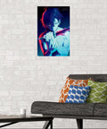 Solo Leveling Sung Teaser Wall Poster Featuring Straight Fire Glossy Anime Art And Easy Peel Mounting Tabs For Zero Hole Wall Display, 22 By 15 Inch Premium Vibe Check Bundle displayed in a modern living room with colorful pillows.