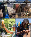 Portable Water Purifier Straw For Hiking And Camping, Reusable Filtration System with Medical Grade Filters, BPA Free, in use outdoors