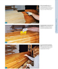 Build Your Own Strip Canoe Step-By-Step Full-Size Plans For Eight Field-Tested Canoes With Easy-To-Follow Instructions And 100 Plus Photos And Illustrations showing wooden canoe sanding process.