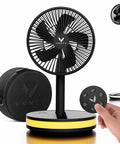 All In One Portable Battery Powered Fan For Travel And Camping With Four Speed Modes Remote And Carry Case USB C Power Bank Oscillates