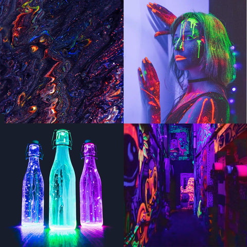 Lit 1Ft USB Powered T5 UV Blacklight Tube 10W Portable Black Light Bar For Body Paint, Room Decor, Glow Parties, Club Lighting.