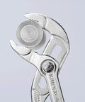 Cobra Water Pump Pliers Chrome With One Handed Adjustment and Guard 27 Position Fine Adjustment gripping round metal object
