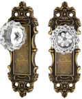 Antique Bronze Dummy Door Knobs Two Pack With Crystal Glass Interior Handles For Hallway Pantry And Closet Doors Old School